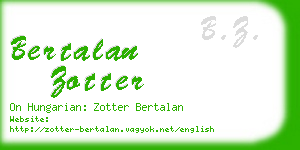 bertalan zotter business card